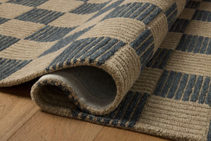 Madi Taupe / Navy shown from a different angle to reveal its pattern.