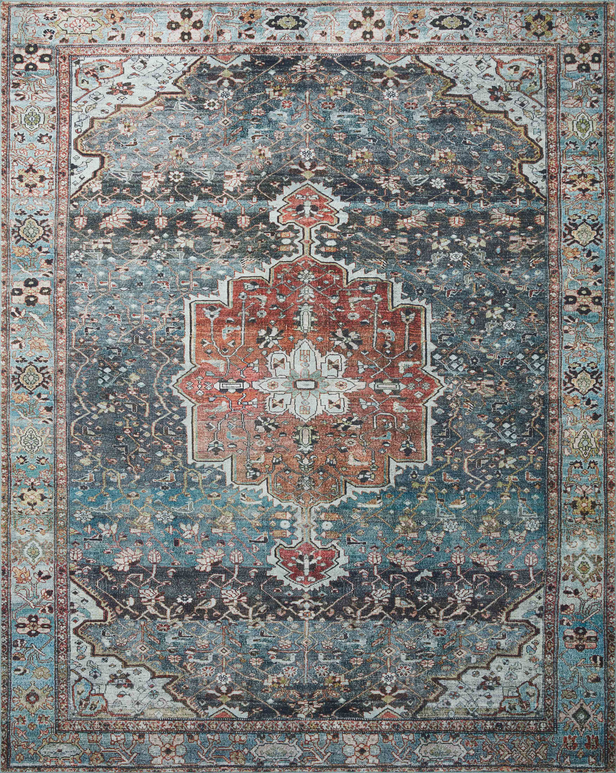 Margot Ocean / Brick — a Loloi rug at Laurie Yapp Home.