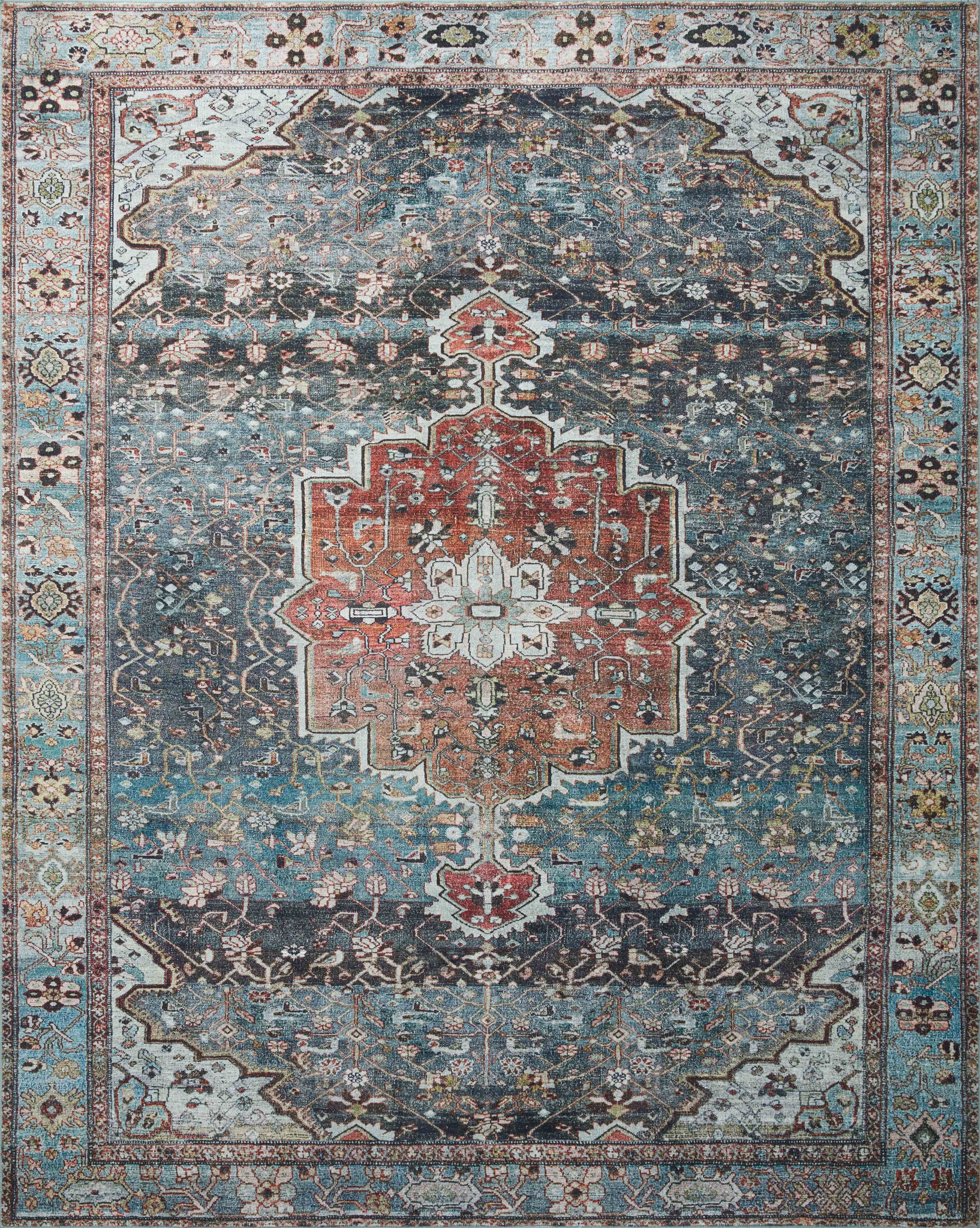 Margot Ocean / Brick — a Loloi rug at Laurie Yapp Home.