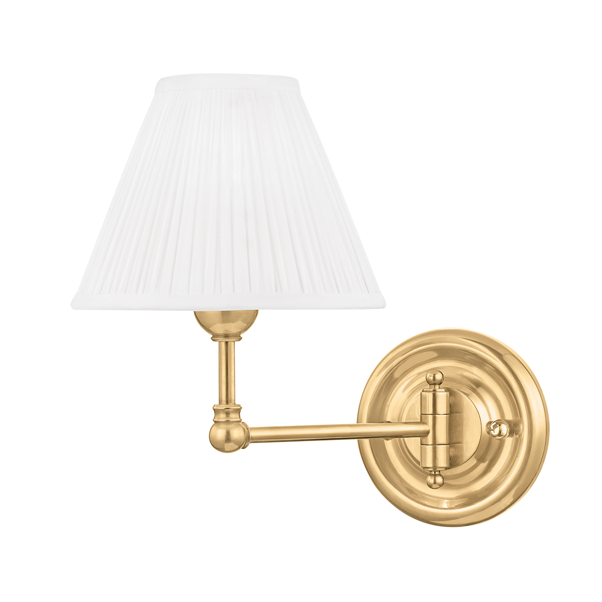 Classic No.1 Wall Sconce 7.5" x 10.5" in Aged Brass — a Hudson Valley wall sconce for bathrooms, hallways, and living rooms at Laurie Yapp Home.