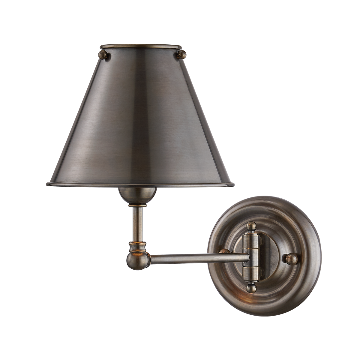 Classic No.1 Wall Sconce 7.5" x 10.5" in Distressed Bronze — a Hudson Valley wall sconce for bathrooms, hallways, and living rooms at Laurie Yapp Home.