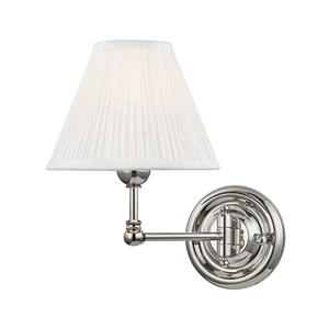 Classic No.1 Wall Sconce 7.5" x 10.5" in Aged Brass shown from the front to reveal the arm curve and shade silhouette.
