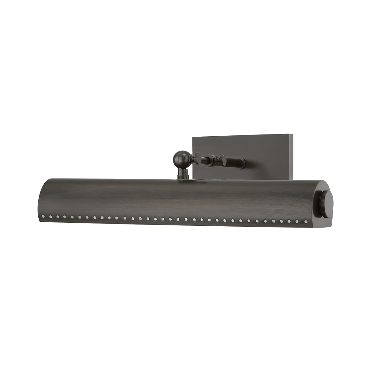 Hampshire Picture Light 15.75" in dark bronze shown from a second angle to highlight the arm curve and shade proportion.