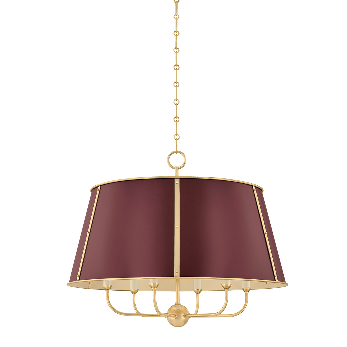 Cambridge Chandelier 28.5" in aged brass — a Hudson Valley chandelier for dining rooms, entries, and living rooms at Laurie Yapp Home.