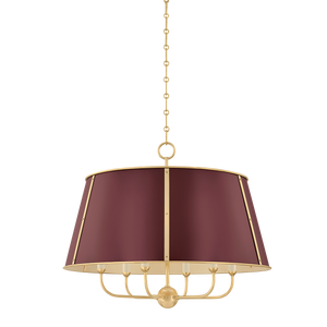 Cambridge Chandelier 28.5" in aged brass — a Hudson Valley chandelier for dining rooms, entries, and living rooms at Laurie Yapp Home.