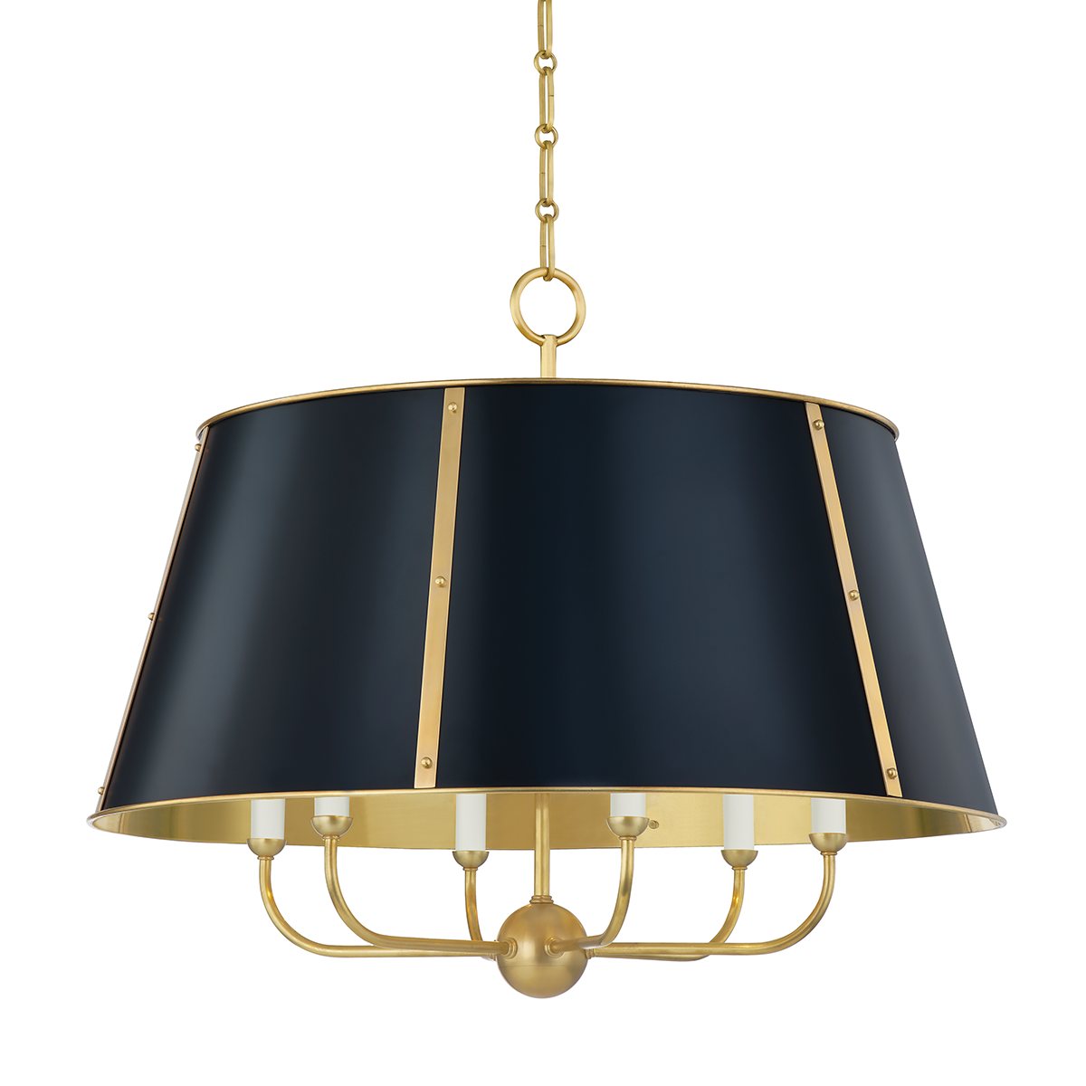 Cambridge Chandelier 28.5" in aged brass — a Hudson Valley chandelier for dining rooms, entries, and living rooms at Laurie Yapp Home.