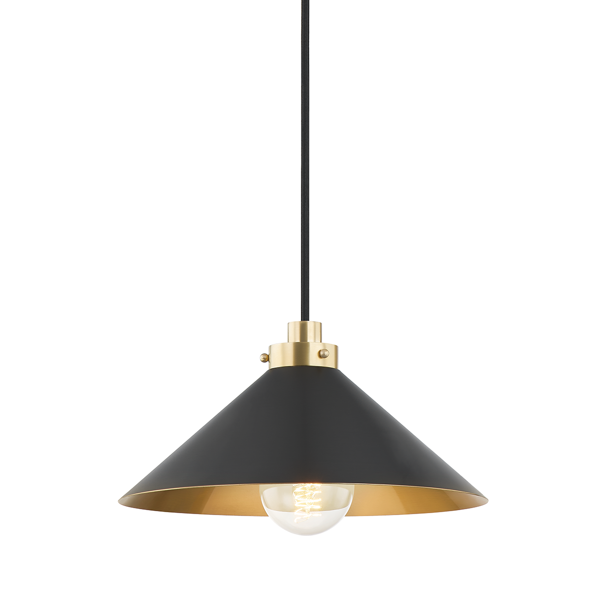 Clivedon Pendant 12" in aged brass — a Hudson Valley pendant for kitchens, entries, and dining rooms at Laurie Yapp Home.