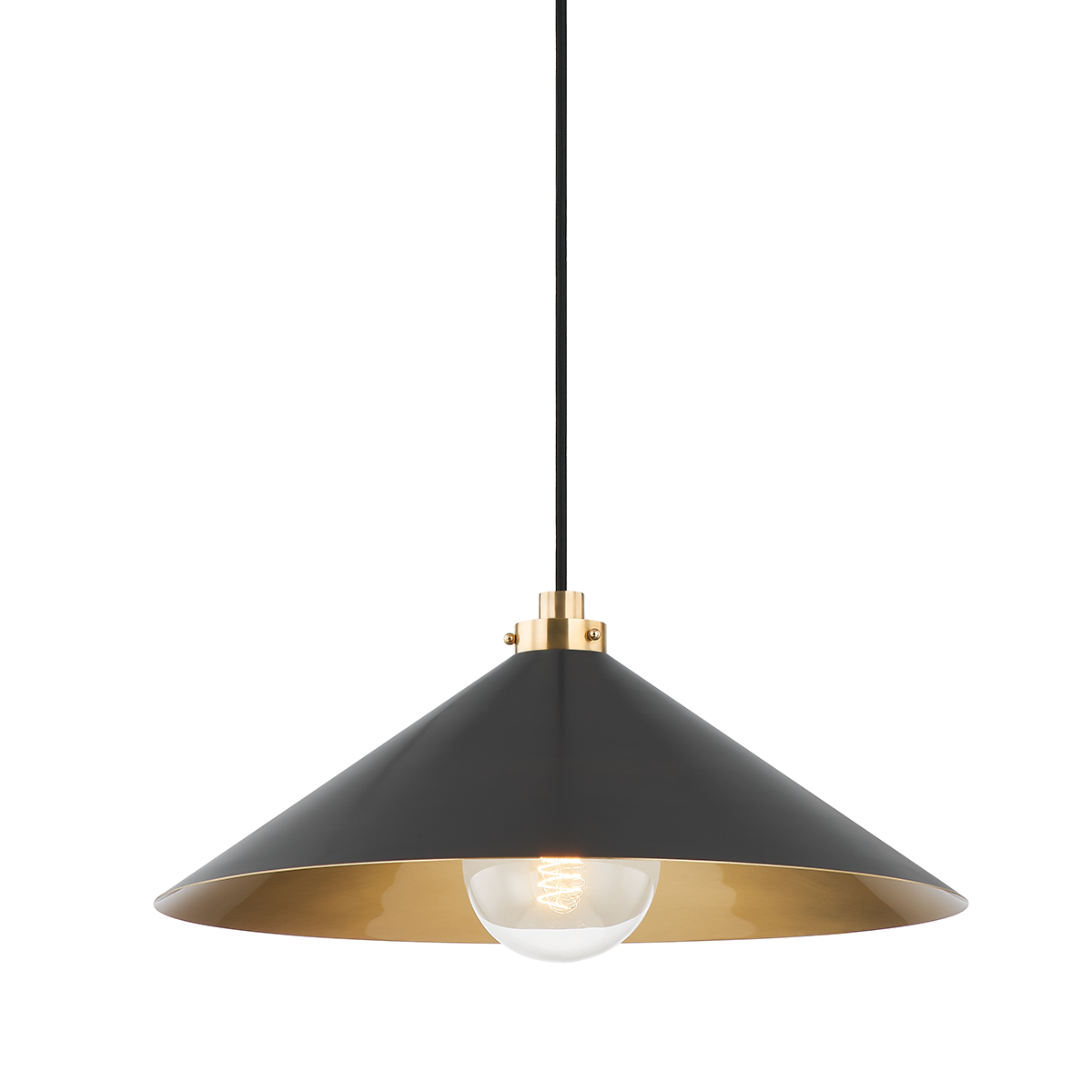 Clivedon Pendant 20" in aged brass — a Hudson Valley pendant for kitchens, entries, and dining rooms at Laurie Yapp Home.