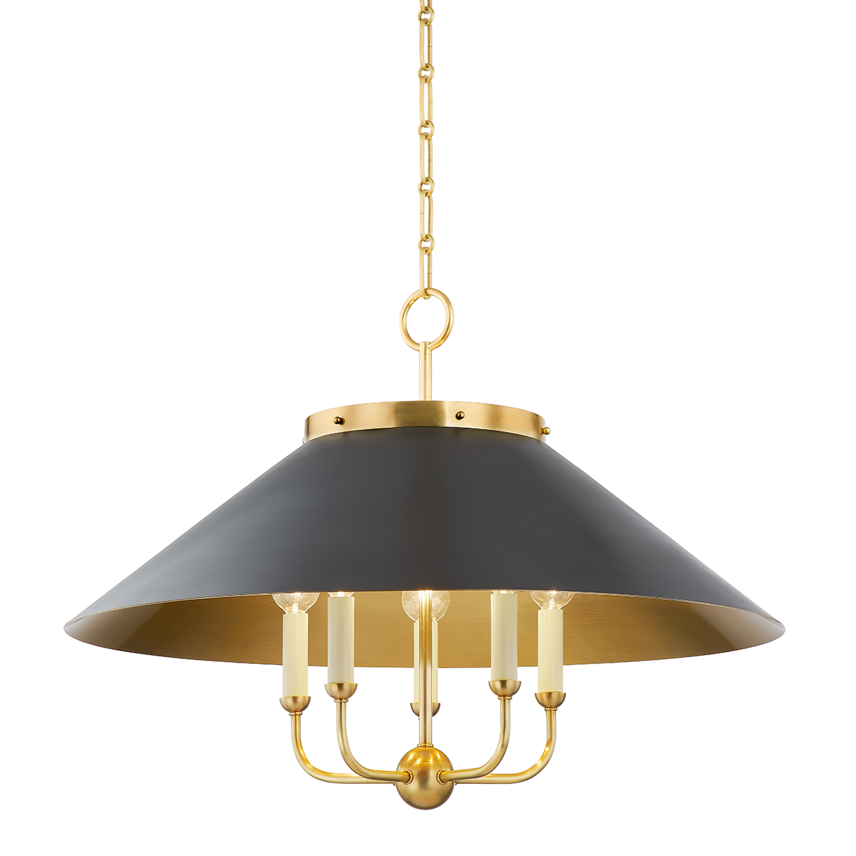 Clivedon Chandelier in aged brass — a Hudson Valley chandelier for dining rooms, entries, and living rooms at Laurie Yapp Home.