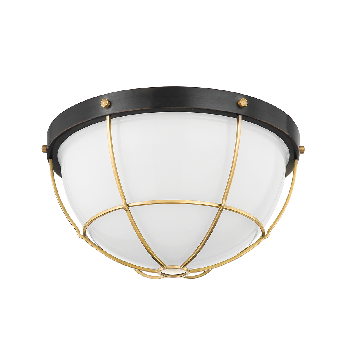 Holkham Flush Mount in aged brass — a Hudson Valley flush mount for hallways, bedrooms, and entryways at Laurie Yapp Home.