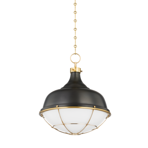 Holkham Pendant in aged brass — a Hudson Valley pendant for kitchens, entries, and dining rooms at Laurie Yapp Home.