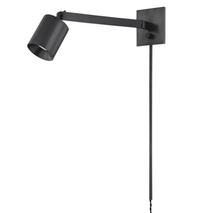 Highgrove Plug-In Sconce in dark bronze shown from a second angle to highlight the arm profile and shade silhouette.