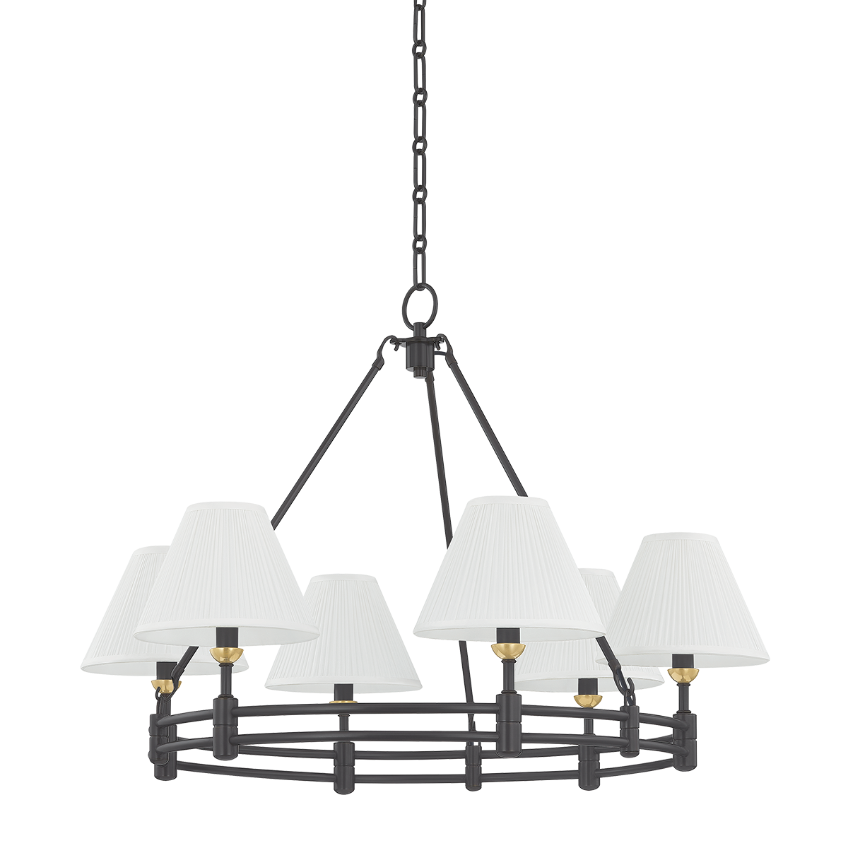 Howard Chandelier 32.75" x 23" in aged brass — a Hudson Valley chandelier for dining rooms, entries, and living rooms at Laurie Yapp Home.