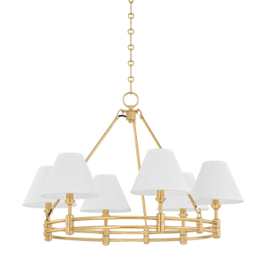 Howard Chandelier 32.75" x 23" in aged brass — a Hudson Valley chandelier for dining rooms, entries, and living rooms at Laurie Yapp Home.