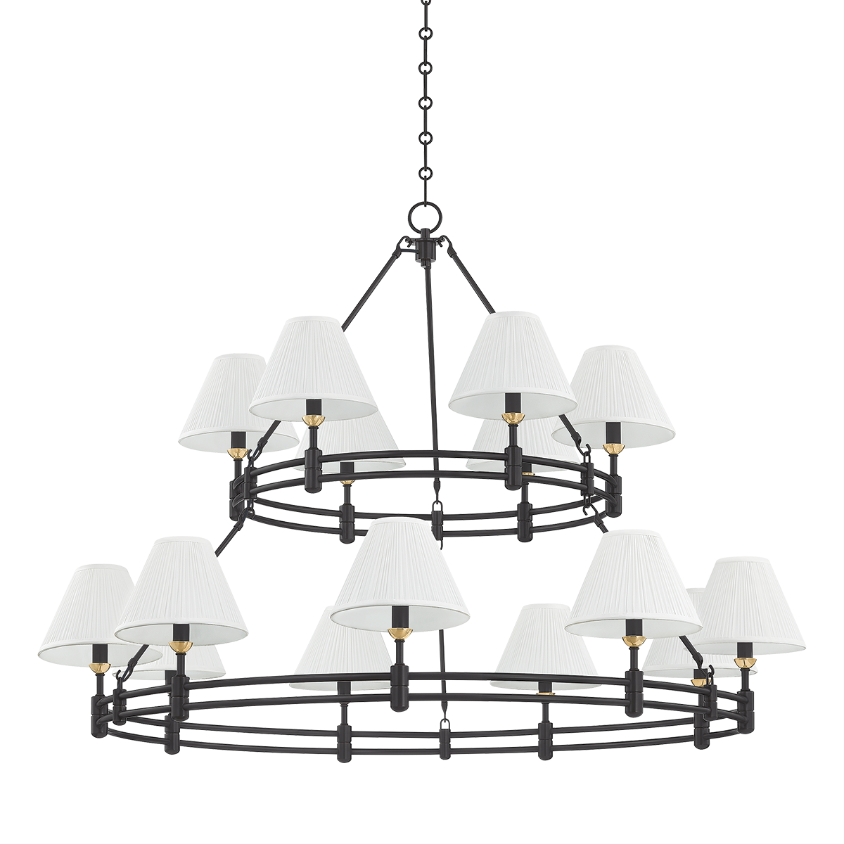 Howard Chandelier 50" x 35.75" in aged brass — a Hudson Valley chandelier for dining rooms, entries, and living rooms at Laurie Yapp Home.