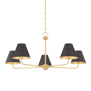Burghley Chandelier in aged brass — a Hudson Valley chandelier for dining rooms, entries, and living rooms at Laurie Yapp Home.
