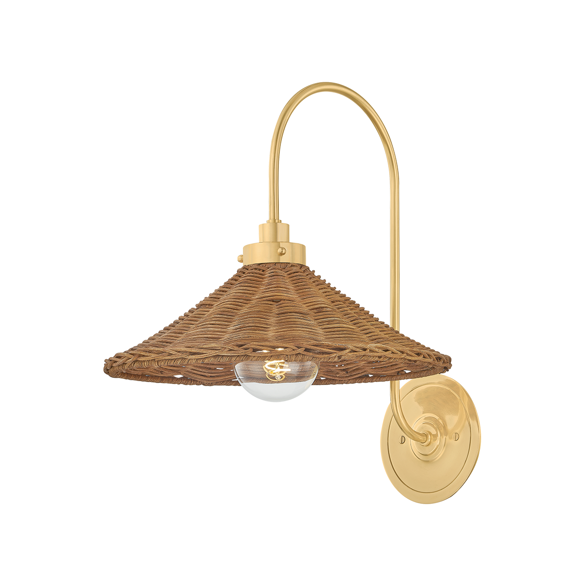 Kensington Wall Sconce in aged brass — a Hudson Valley wall sconce for bathrooms, hallways, and living rooms at Laurie Yapp Home.