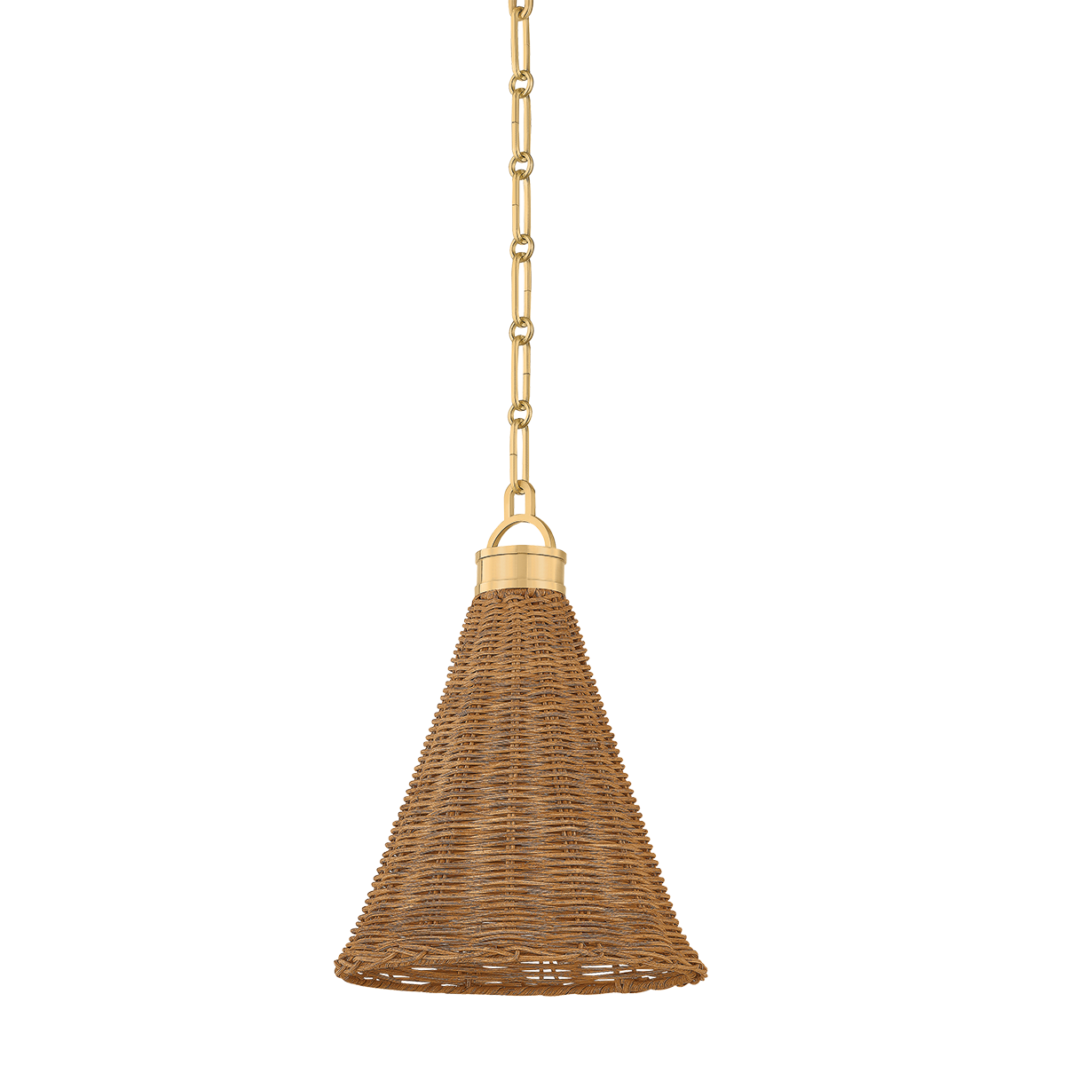 Kensington Pendant 10" in aged brass — a Hudson Valley pendant for kitchens, entries, and dining rooms at Laurie Yapp Home.