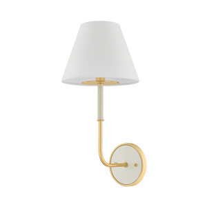 Wedgewood Wall Sconce 8" in aged brass — a Hudson Valley wall sconce for bathrooms, hallways, and living rooms at Laurie Yapp Home.