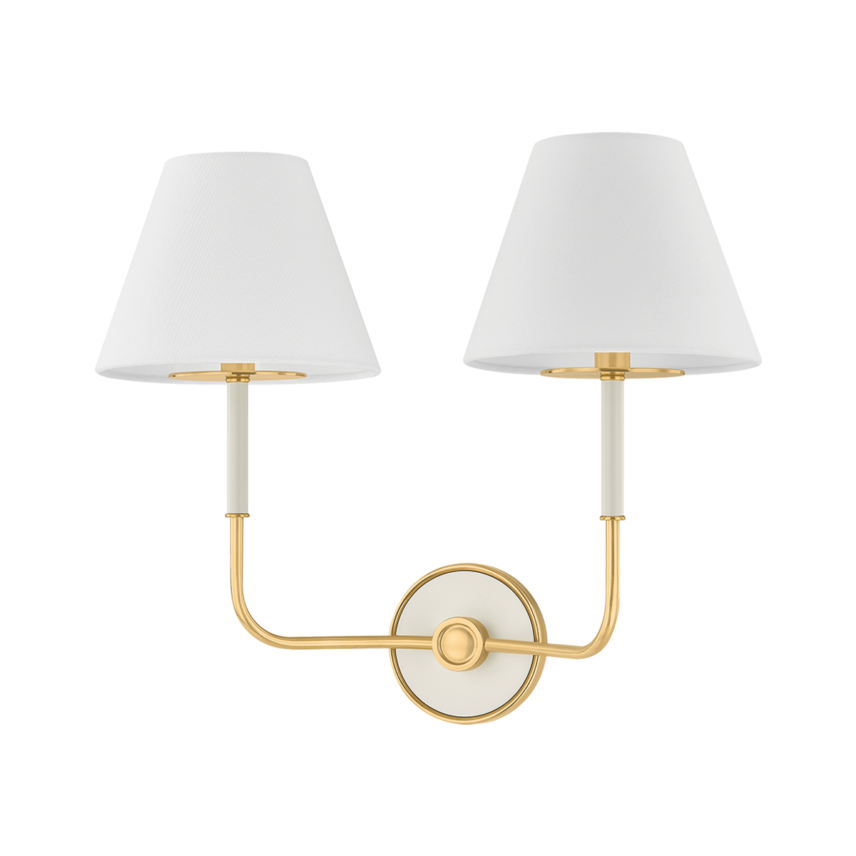 Wedgewood Wall Sconce 19" in aged brass — a Hudson Valley wall sconce for bathrooms, hallways, and living rooms at Laurie Yapp Home.