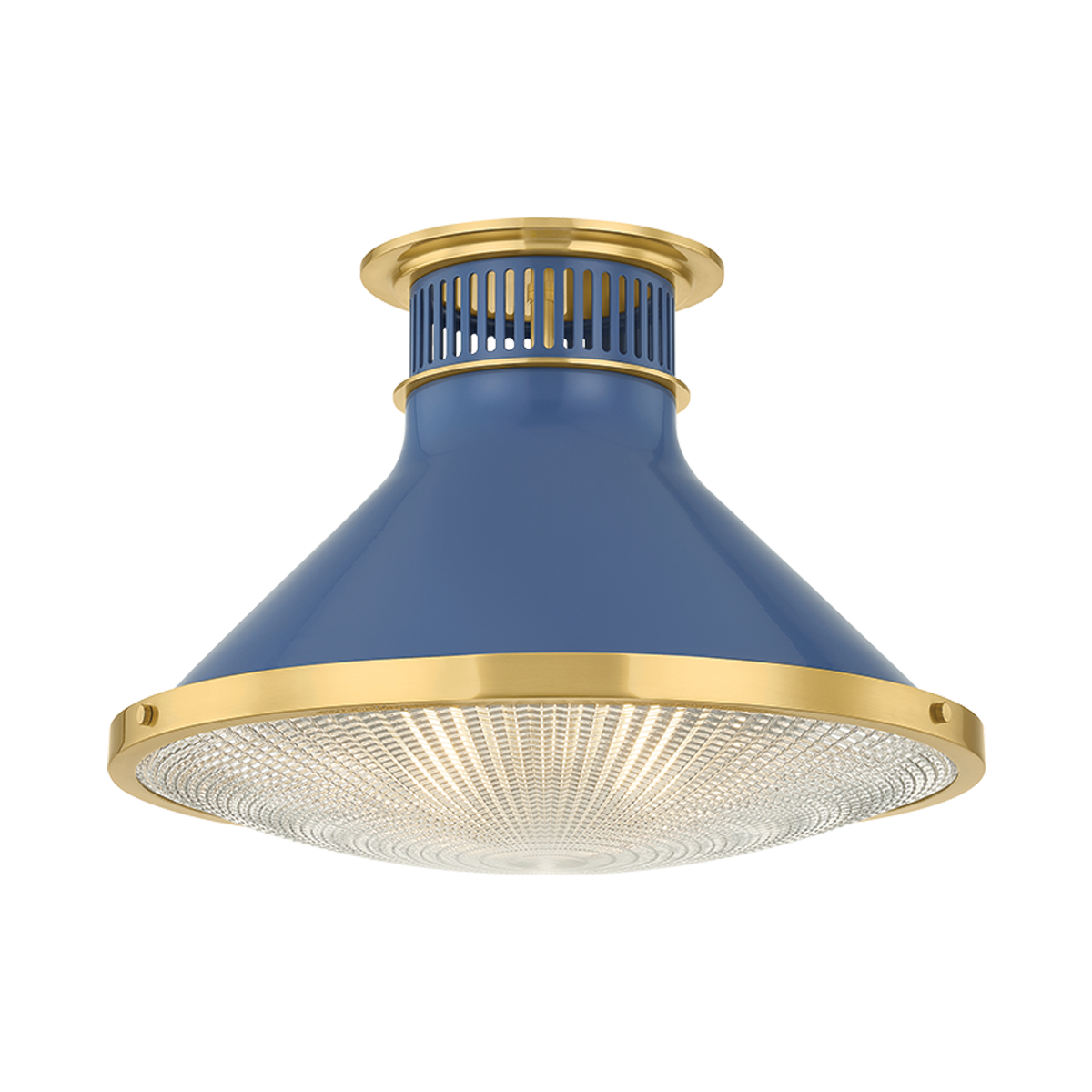 Highclere Flush Mount 17.75" in aged brass — a Hudson Valley flush mount for hallways, bedrooms, and entryways at Laurie Yapp Home.