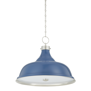 Close-up of the Painted No. 1 Pendant 23.5" in polished nickel showing the shade shape and metal detail.