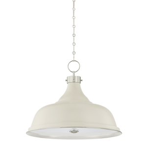 Close-up of the Painted No. 1 Pendant 23.5" in polished nickel showing the shade shape and metal detail.