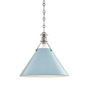 Close-up of the Painted No. 2 Pendant 16" in polished nickel showing the shade shape and metal detail.