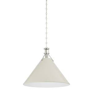 Close-up of the Painted No. 2 Pendant 21" in polished nickel showing the shade shape and metal detail.