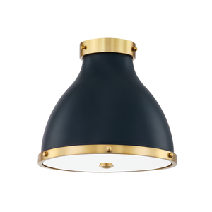 Painted No. 3 Flush Mount in aged brass — a Hudson Valley flush mount for hallways, bedrooms, and entryways at Laurie Yapp Home.