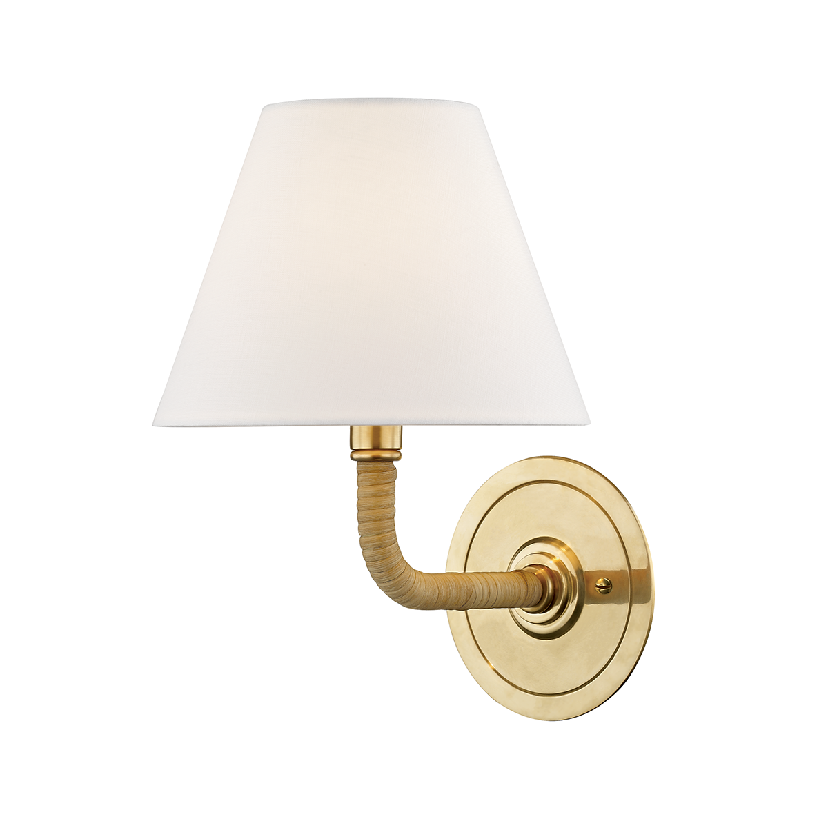 Curves No.1 Wall Sconce in aged brass — a Hudson Valley wall sconce for bathrooms, hallways, and living rooms at Laurie Yapp Home.