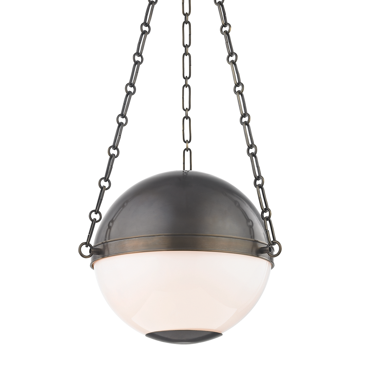 Sphere No.2 Pendant 16.5" in aged brass — a Hudson Valley pendant for kitchens, entries, and dining rooms at Laurie Yapp Home.