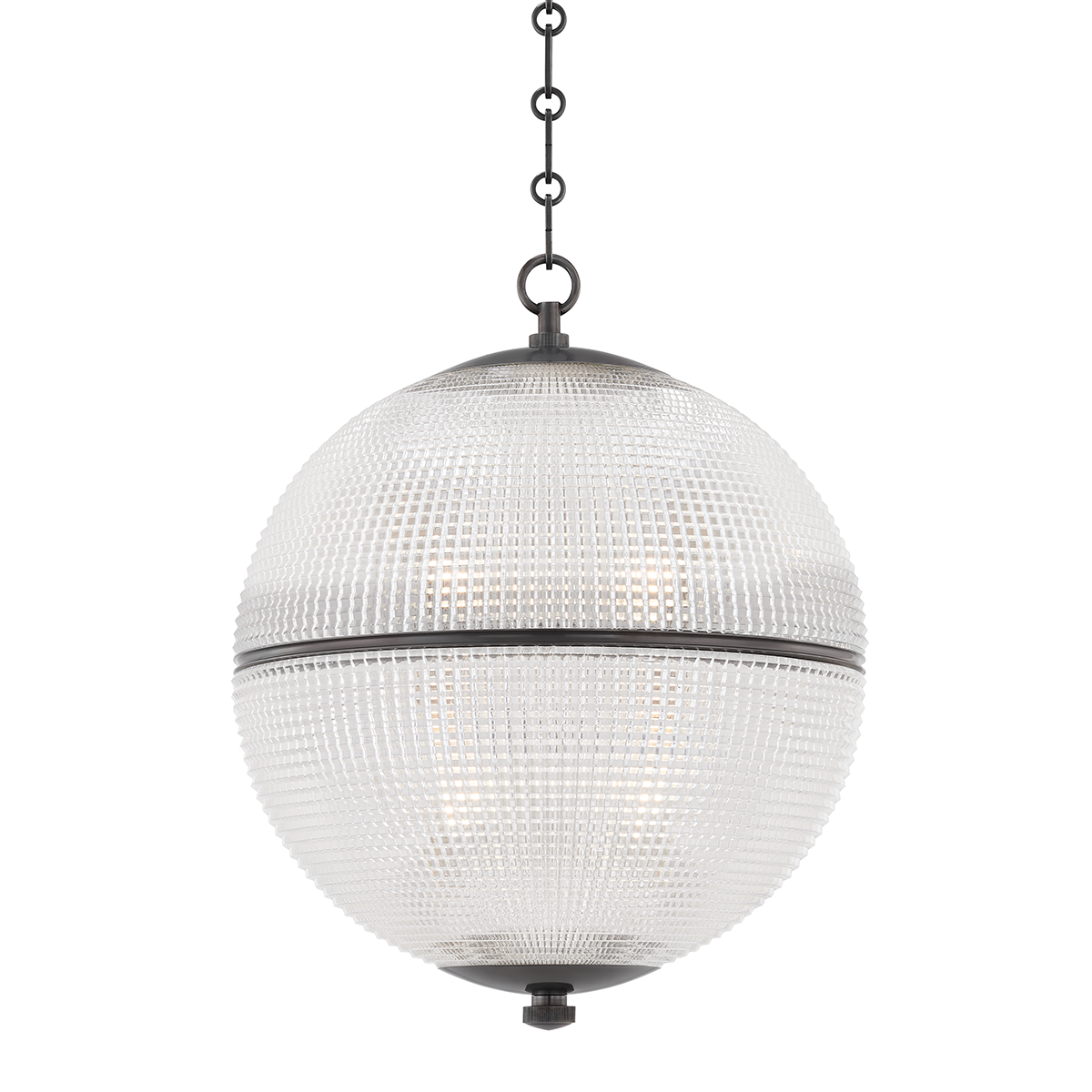 Sphere No. 3 Pendant 18.25" in dark bronze shown from a second angle to highlight the shade shape and metal detail.