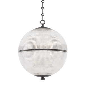 Sphere No. 3 Pendant 18.25" in dark bronze shown from a second angle to highlight the shade shape and metal detail.