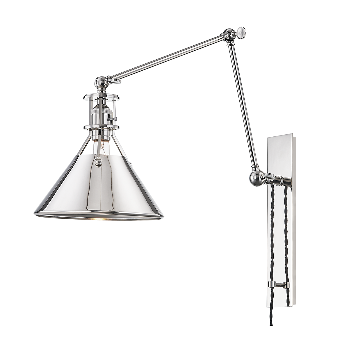 Metal No. 2 Plug-In Sconce in aged brass — a Hudson Valley plug-in sconce for bedrooms, living rooms, and reading nooks at Laurie Yapp Home.