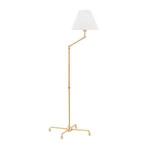 Classic No.1 Floor Lamp in aged brass — a Hudson Valley floor lamp for living rooms and reading nooks at Laurie Yapp Home.