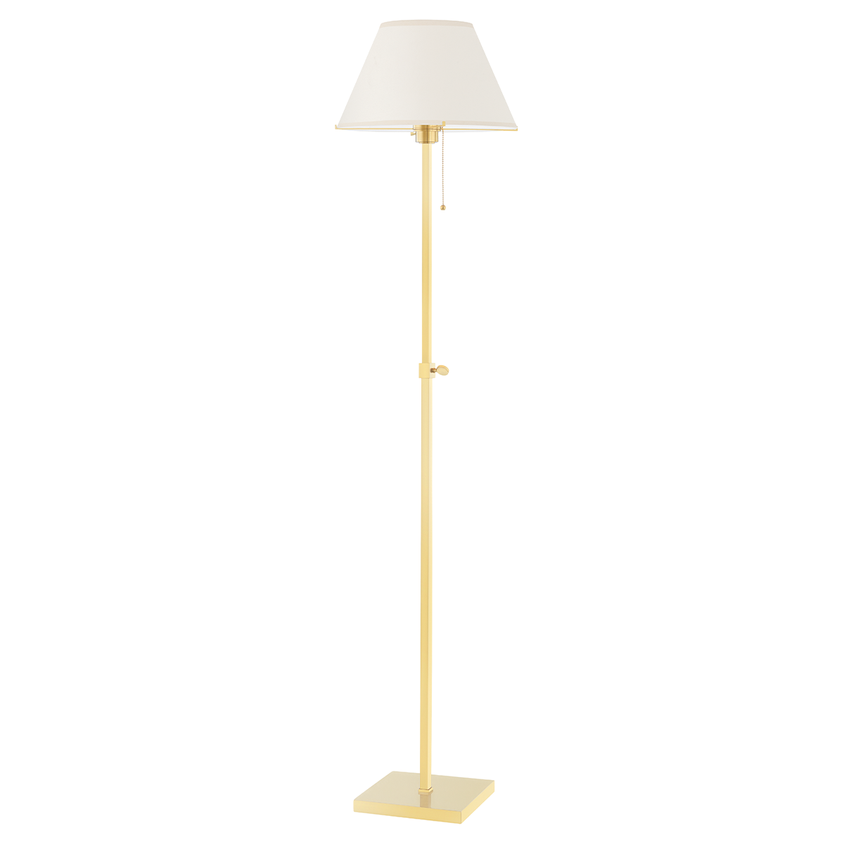 Leeds Floor Lamp in aged brass — a Hudson Valley floor lamp for living rooms and reading nooks at Laurie Yapp Home.