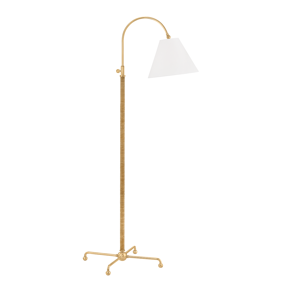 Curves No.1 Floor Lamp in aged brass — a Hudson Valley floor lamp for living rooms and reading nooks at Laurie Yapp Home.