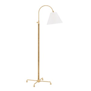 Curves No.1 Floor Lamp in aged brass — a Hudson Valley floor lamp for living rooms and reading nooks at Laurie Yapp Home.
