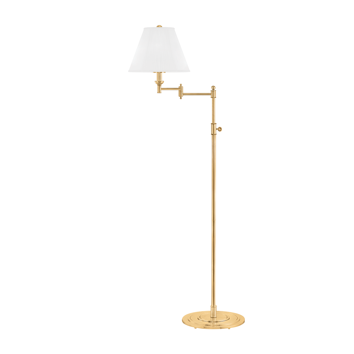 Signature No.1 Floor Lamp in aged brass — a Hudson Valley floor lamp for living rooms and reading nooks at Laurie Yapp Home.
