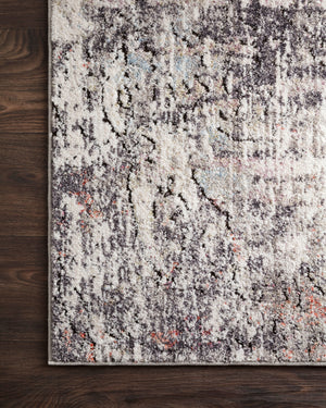 Side view of the Medusa Ivory / Granite rug.