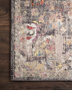 Side view of the Medusa Charcoal / Fiesta rug.