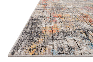 Side view of the Medusa Graphite / Sunset rug.