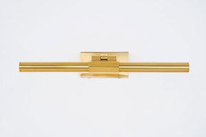 Melbourne Picture Light 16" in aged brass shown from the front to reveal the arm curve and shade proportion.
