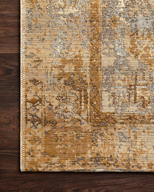 Close-up detail of the Mika Ant. Ivory / Copper showing its pile and weave.
