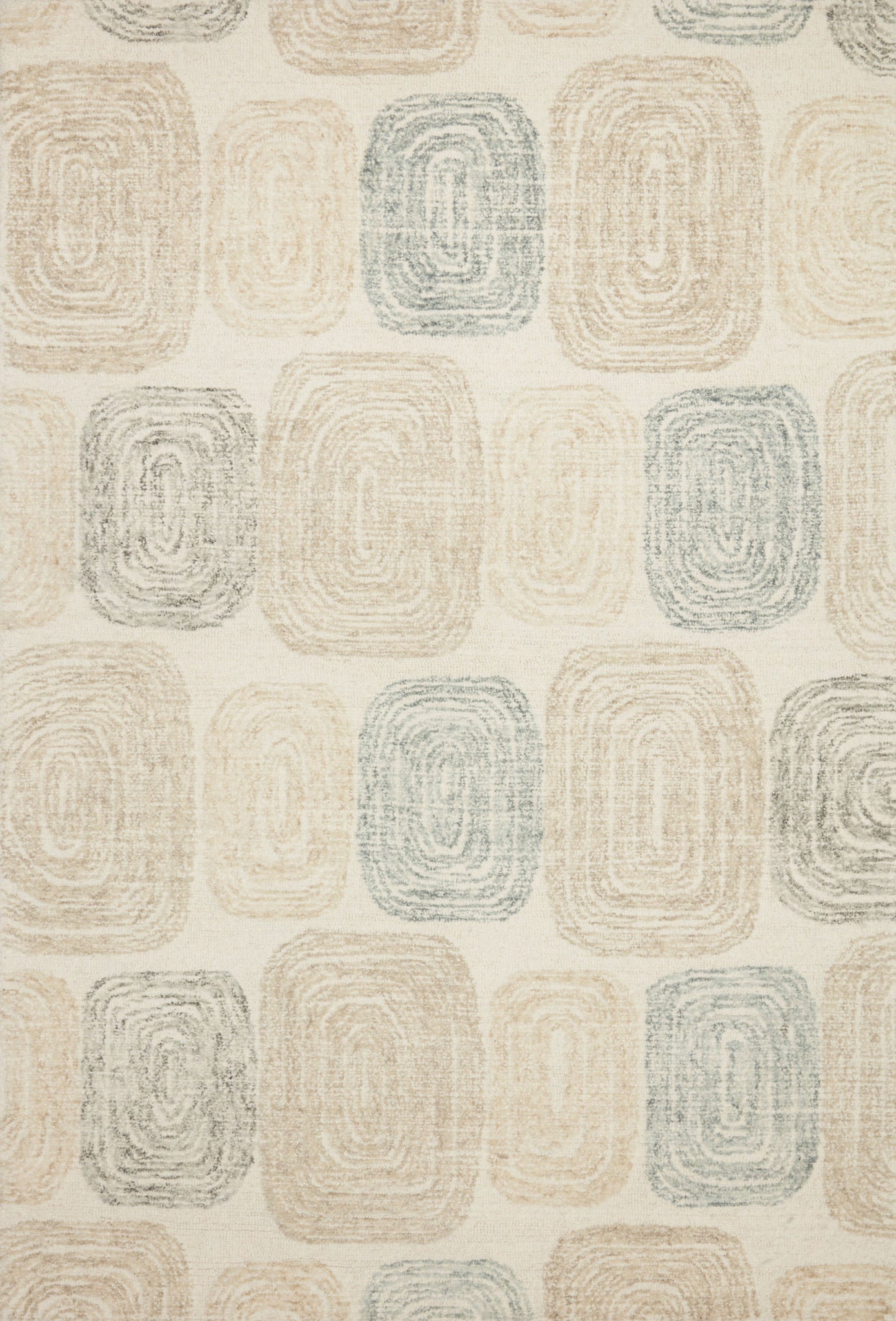 Side view of the Milo Teal / Neutral rug.
