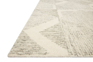 Side view of the Milo Lt Grey / Granite rug.