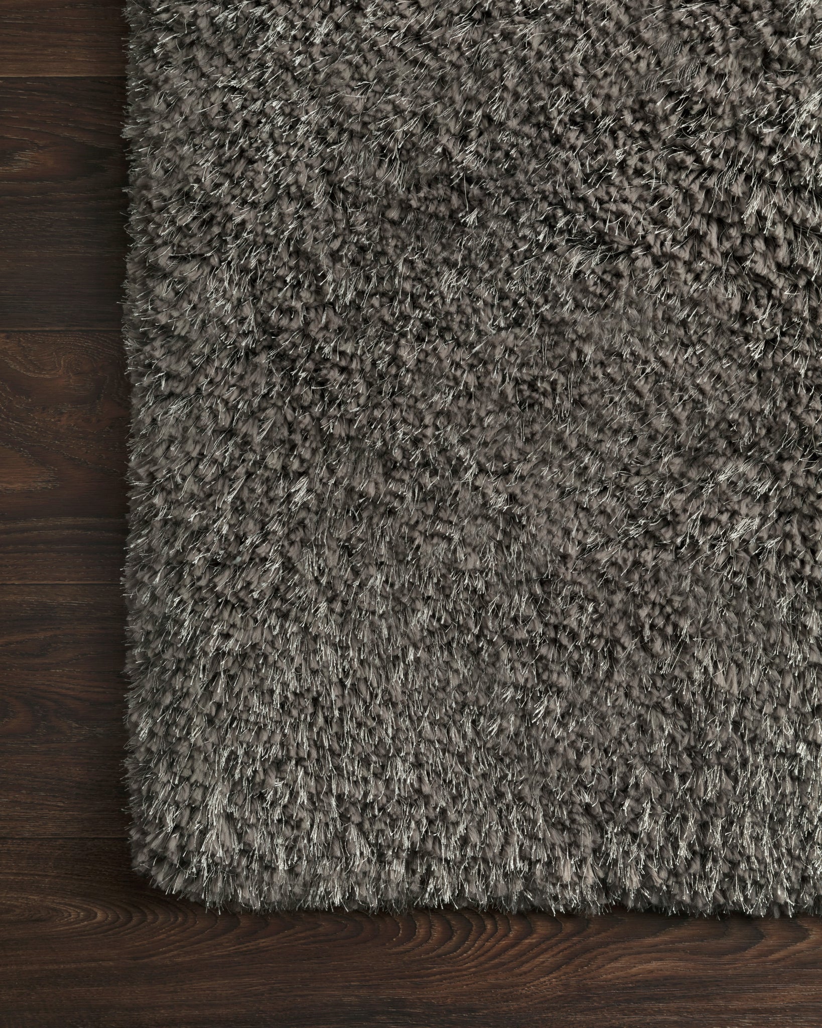 Mila Shag Charcoal shown from a different angle to reveal its pattern.