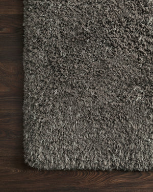 Mila Shag Charcoal shown from a different angle to reveal its pattern.