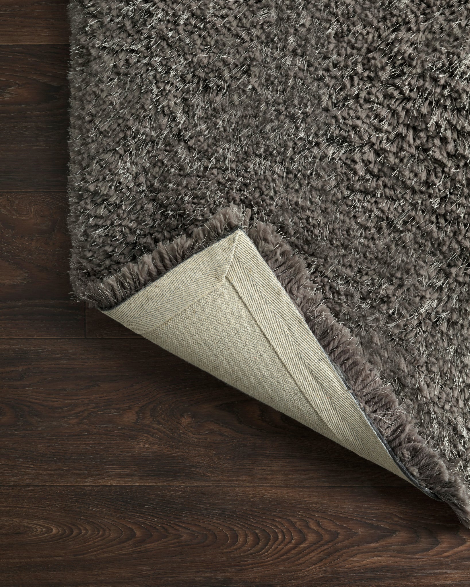 Mila Shag Charcoal shown from another angle.